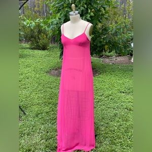 Hot pink BCBG MaxAzria Deanne maxi dress.